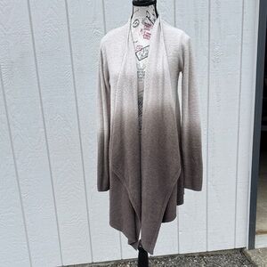 Barefoot Dreams Ombre Cardigan in Cream and Brown